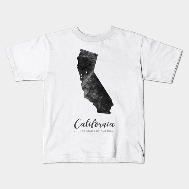 California state map Kids T-Shirt by StudioGrafiikka